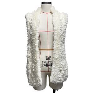 Vintage Le Sweater Womens Size S Hand Knit Shaggy Rug Vest